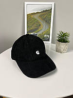 Кепка черная Carhartt Унисекс бейсболка Кархарт с изогнутым козырьком стильная, Тракер модный брендовый black