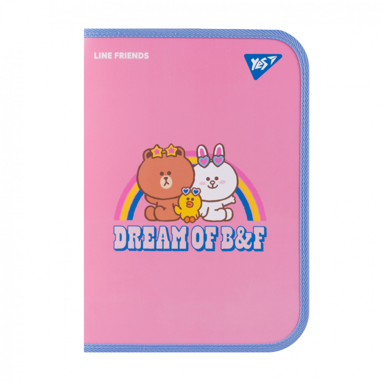 Папка факультер."Yes" А4 No492223 "Line Friends. Dream" пласт. на блискавці, з внутр. кишенею (12)(48), фото 1