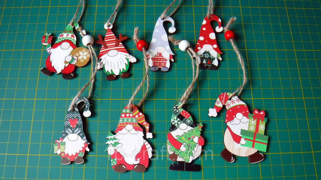 Дерев'яна підвіска. Гном, від 32х59 мм, фото 1