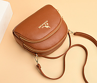 Модная коричневая маленькая сумка, сумочка на плечо, клатч для девушки, женщины коричневый