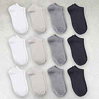 Набор женских носков 12 пар базовых цветов коротких с удобной резинкой хлопок премиум сегмент размер 35-38