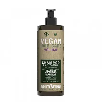 Шампунь для об'єму тонкого і ламкого волосся Envie Vegan Volume Shampoo Rice Proteins 500 мл