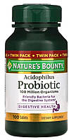 Пробиотик с ацидофильными лактобактериями Nature's Bounty Probiotic 100mi organisms 100 таблеток