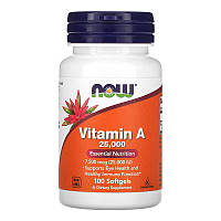 Витамин А NOW Vitamin A 7500 mcg (25 000 IU) (100 капс)