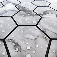 Пластикові панелі Мозаїка ПЕТ Мармурові соти 300х300х4 мм плитка самоклеюча на стіну декор