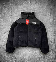 Куртка зимняя в стиле The North Face меховушка ТЕДДИ черная