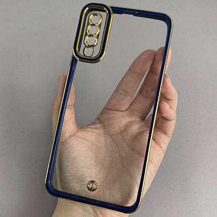 Чохол для Samsung Galaxy A50 прозорий чохол з окантовкою на телефон самсунг а50 синій l9j, фото 1