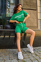 Спортивный женский костюм на лето. Размеры: S-M; L-XL. Цвета: зеленый, черный, белый, синий.