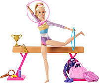 Ігровий набір Лялька Барбі Блондинка Тренування з гімнастки Barbie You Сan Be Gymnastics Playset, Blonde HRG52