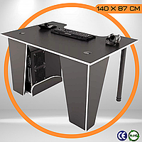 Стол для Компьютера 140 x 87 x 75 см с Вырезом Черный Игровой Геймерский Стол для Геймера COMFORT XG14
