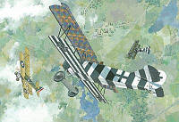 Німецький винищувач Fokker D.VII. Збірна пластикова модель у масштабі 1:48 Roden