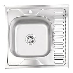 Кухонна мийка Lidz 6060-L 0,6 мм Satin (LIDZ6060SAT06)