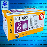 Голки 6 мм для інсулінового шприца-ручки INSUPEN / ІНСУПЕН 31G, 100 шт.