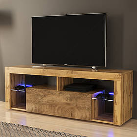 Тумба під телевізор з підсвічуванням в вітальню, тумба під ТВ на 5 одягів з дверцятами