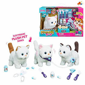 Іграшка м'яка інтерактивна Кішечка Набір Ветеринара, ходить, рухає хвостом, нявкає