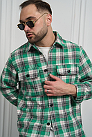 Чоловіча сорочка в клітинку Зелений XXL, сорочка з довгим рукавом, стильна сорочка COSMI