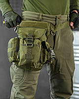 Тактическая поясная сумка олива с креплением на бедро Штурмовой набедренный рюкзак