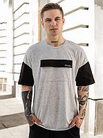 Мужская футболка FreeDom Серый (L-XL), футболка оверсайз, стильная футболка для мужчин COSMI
