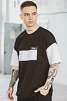 Чоловіча футболка FreeDom Чорний (L-XL), футболка оверсайз, стильна футболка для чоловіків COSMI