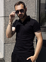 Мужское поло Flax Черный (S), повседневное поло для мужчин, стильная футболка поло COSMI