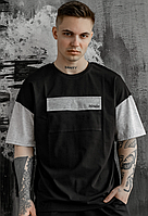 Мужская стильная футболка FreeDom Черный (S-M), футболка для мужчин, оверсайз футболка DAYZ