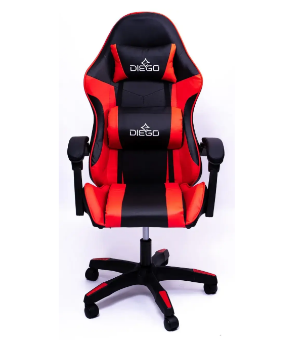 Игровое геймерское кресло Diego черно-красное Компьютерное кресло профессиональное для ПК Стул компьютерный - фото 1 - id-p2207011598
