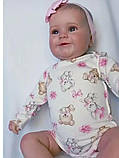 Реалістична лялька Реборн NPK - дівчинка 50 см, пупс Reborn з одягом і аксесуарами, як жива справжня дитина, фото 4