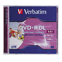 VERBATIM DVD+R 8,5 Gb DL 8x Cake 25 pcs Printable 43667 1шт