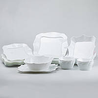 Набор керамической посуды белого цвета на 6 персон ( 26 предметов) Набор керамической посуды для сервировки