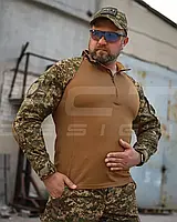 Тактическая рубашка Убакс CoolPass antistatic Хищник пиксель G-0822 с налокотниками