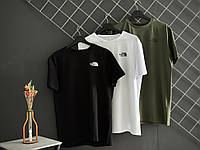 Комплект із трьох футболок TNF (чорна, біла, хакі)