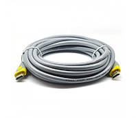 Кабель Merlion HDMI - HDMI V 2.­0 (M/­M), 10 м, Grey/­Yellow (YT-HDMI(M)/­(M)HSV2.­0-10m/­10125) пакет