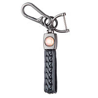 Брелок шкір. зам. довгий з косичкою скоба+карабін FIAT (шкір. зам. довг. ск + кб FT)