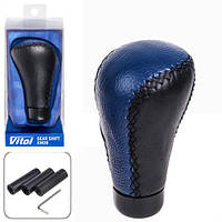 Ручка к/п декор. (F 25238 P) чорна-син.шкіра (F 25238 P)