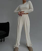 Женский велюровый костюм брюки и топ арт. 319