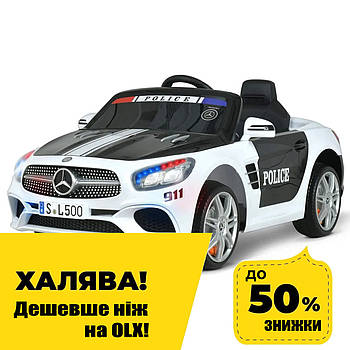 Дитячий електромобіль Mercedes Поліція (2 мотори по 40W, акум12V7AH, MP3, USB) Bambi M 4866EBLR-1-2 Білий