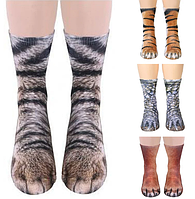 Носки с 3D лапами кошки Носки с принтом в виде лапы животных Для детей и взрослых