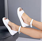 Жіночі білі босоніжки шкіряні натуральні білого кольору сандалі шкіра Viki 36 3738 41