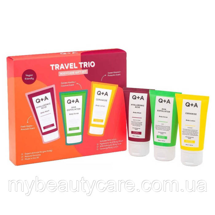 Подарунковий набір для тіла Q+A Travel Trio Bodycare Gift Set