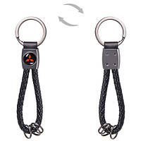 Брелок шкір. зам. плетений з кільцями CN MITSUBISHI (шкір. зам. плеті CN MT)