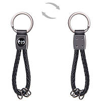 Брелок шкір. зам. плетений з кільцями CN DAEWOO (шкір. зам. плеті CN DAE)