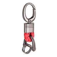 Брелок шкір. зам. плетений з карабіном MINI червоний (шкір. зам. плеті CN)