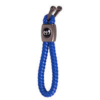 Брелок шкір. зам. плетений зі скобою CN синій DAEWOO (шкір. зам. плеті CN BL DAE)