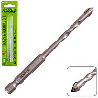 Свердло для скла та кераміки 5 мм, хвостовик HEX 1/4", L = 95 mm (GB-10005) Alloid