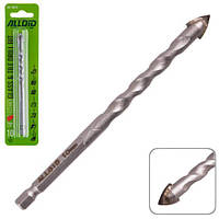 Свердло для скла та кераміки 10 мм, хвостовик HEX 1/4", L = 120 mm (GB-10010) Alloid