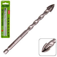 Свердло для скла та кераміки QUADRO 12 мм, хвостовик HEX 1/4", L = 120 mm (GB-20012) Alloid