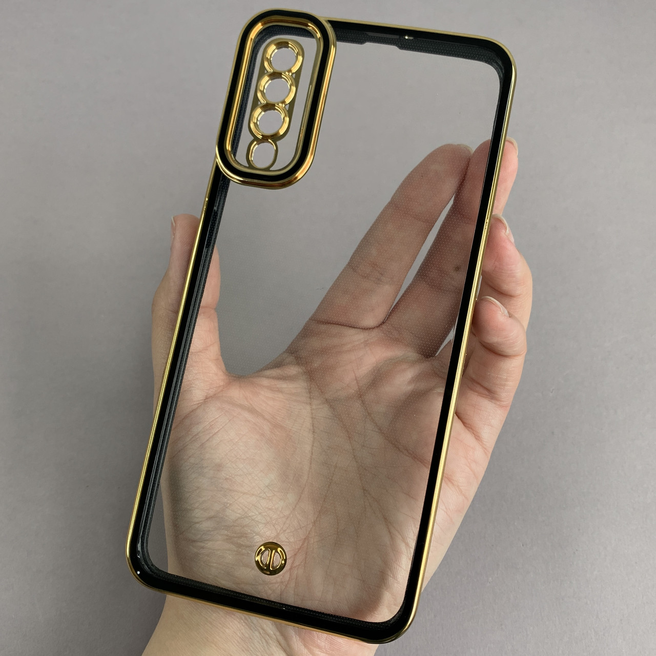 Чохол для Samsung Galaxy A50 прозорий чохол з окантовкою на телефон самсунг а50 чорний l9j