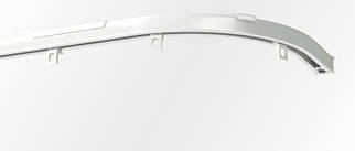 Карниз для штор з вигином (поворотами) профіль KS Білий, гнутий, однорядний