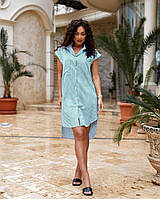 Стильна жіноча сорочка-туніка, тканина "Котон" 50, 54, 56, 58, 60, 62 розмір 54