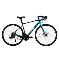 Велосипед спортивный гравийный рост 172-180 см 28 дюймов Corso Infinity Серо-голубой